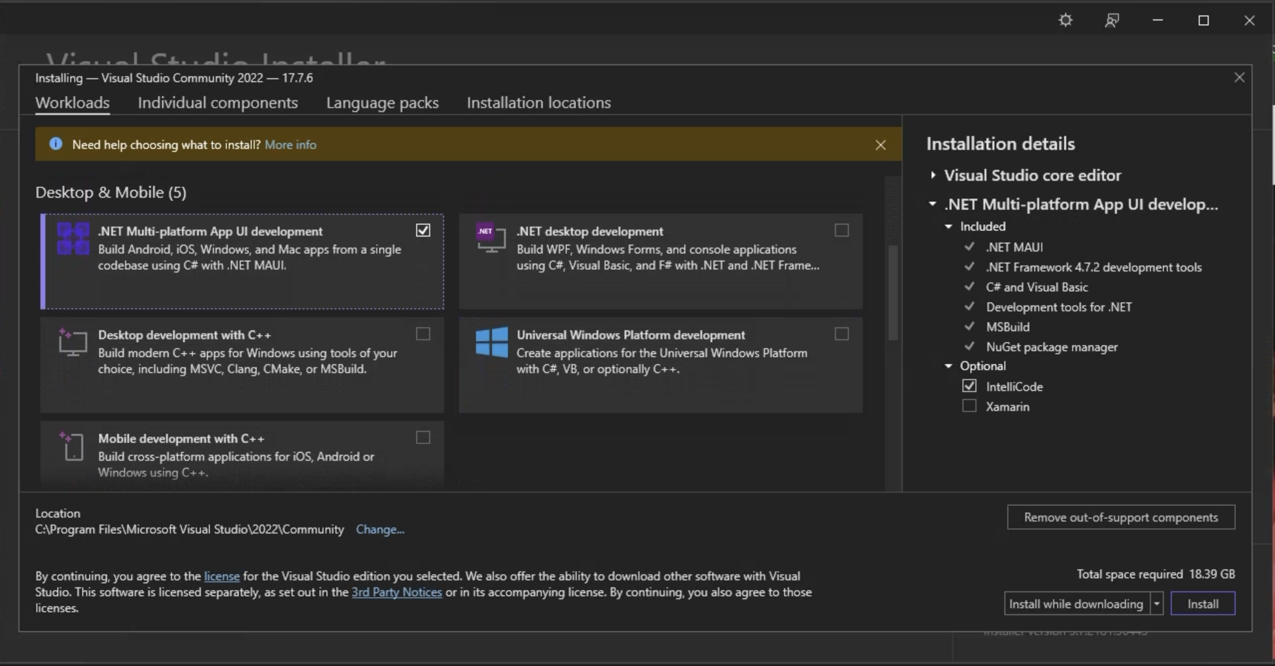 Select .Net Multi Platform App UI WorkLoad