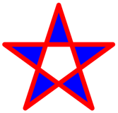 Screenshot of a five-pointed star, using the even-odd winding mode.