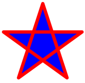 Screenshot of a five-pointed star, using the non-zero winding mode.