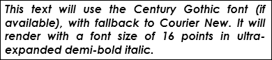 Screenshot: Text with text properties set Screenshot: Text with text properties set