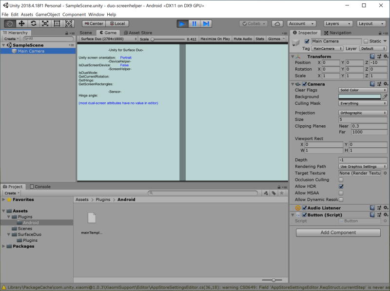 Unity editor game preview screenshot