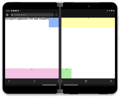 Screenshot shows a boxes dual-screen C S S sample.
