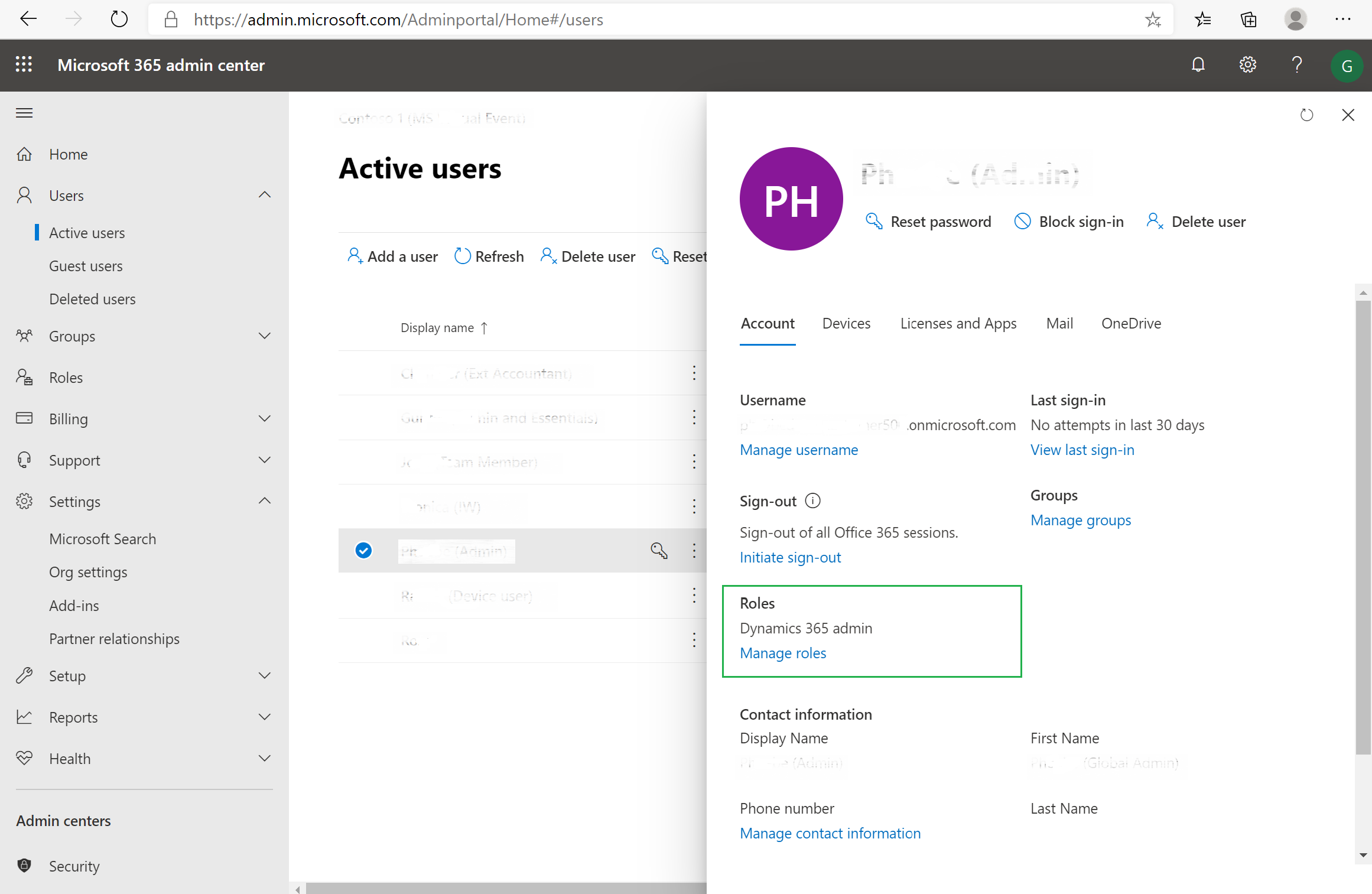 Dynamics 365 admin and helpdesk admin roles for accessing Business Central admin center
