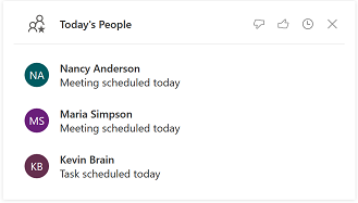 Insight card for top people today Insight card for top people today