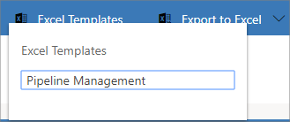 Choose an Excel template to export to.