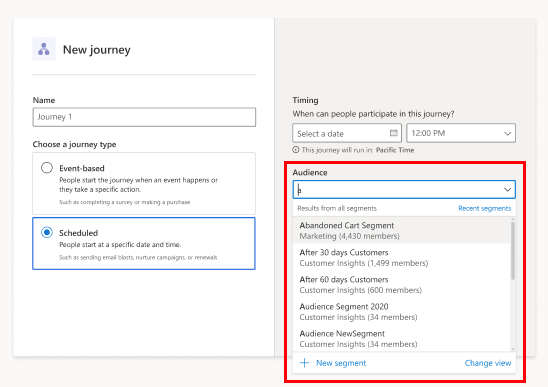 Screenshot of segment sources.