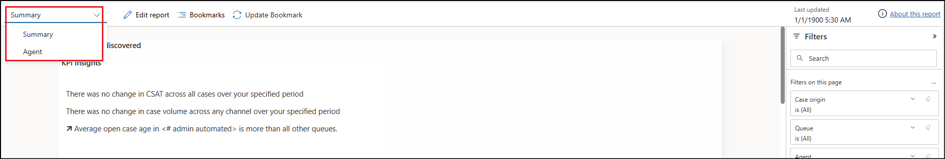 Screenshot of the dashboard filter.