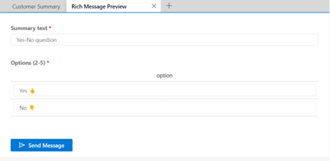 Rich Message Preview pane.