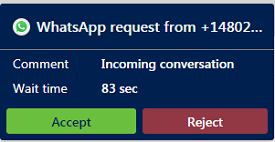 WhatsApp chat representative notification