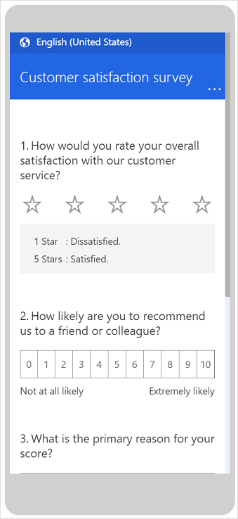 Preview a survey on a mobile device.