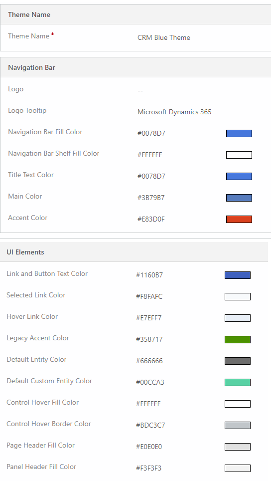 Default theme colors.