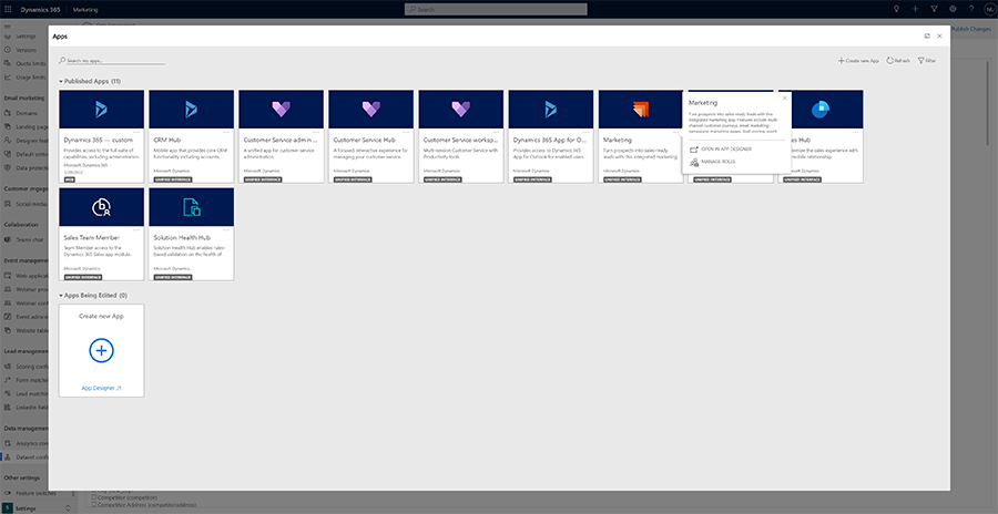 Open App Designer screenshot Open App Designer screenshot.