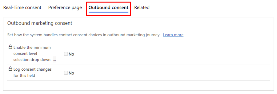 Configure outbound consent screenshot.