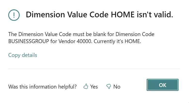 Shows full dimension value error message with title and body