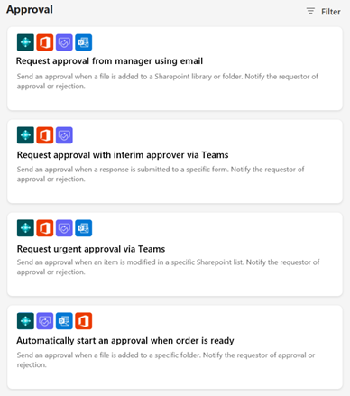 New template samples for workflow approvals