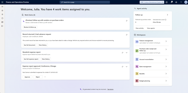 New home screen showing agent activity on the right side