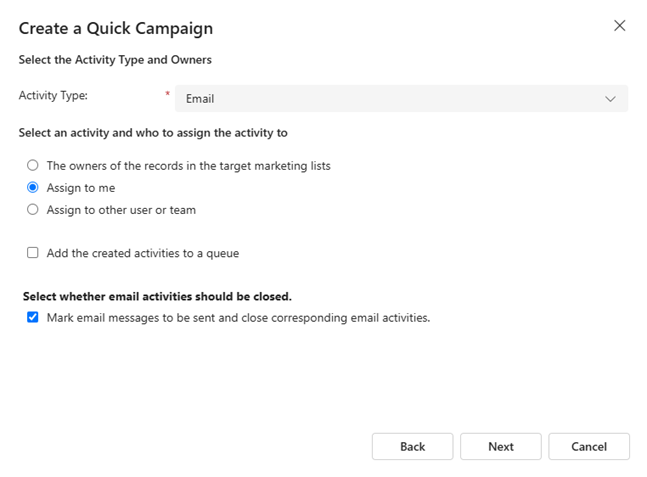 Quick campaign wizard Quick campaign wizard.