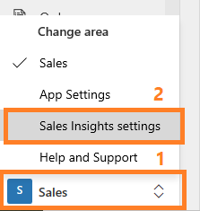 Select Sales Insights settings