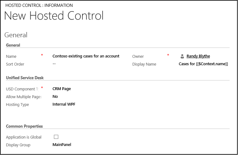 Create a CRM Page hosted control for existing account cases.