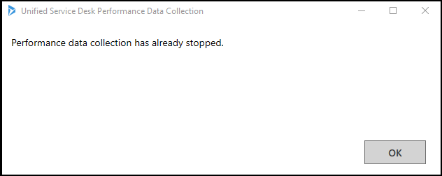 Performance data collection already stopped.