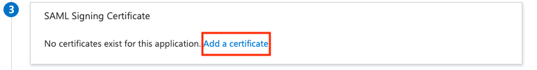 Screenshot showing Create new SAML Certificate.