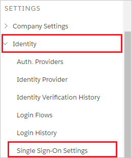 Configure Single Sign-On Settings