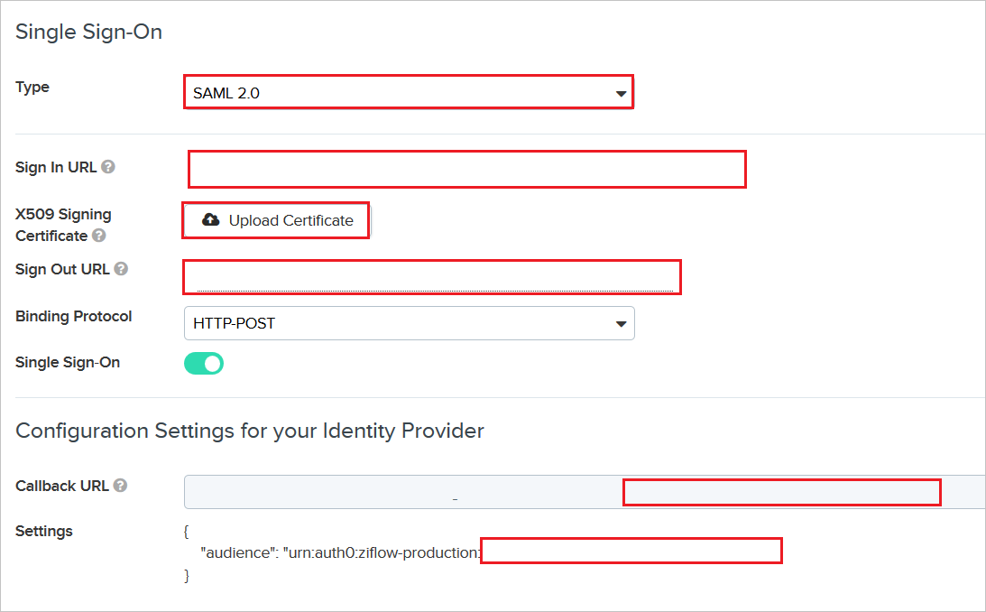 Screenshot for Ziflow Configuration Single