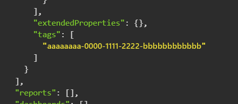 Screenshot showing tags in the scanner API response.