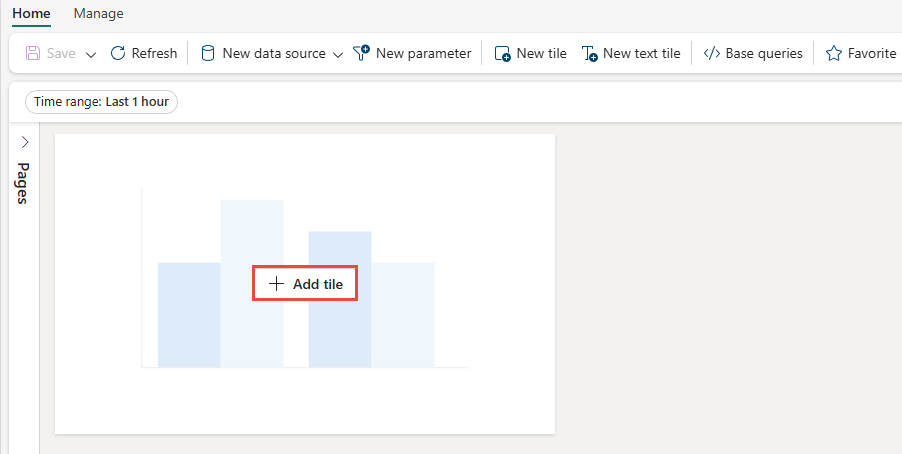 Screenshot showing the selection of the Add tile button.