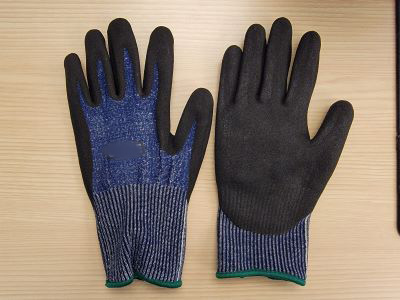 Blue/Black A4 Cut Resistant Gloves