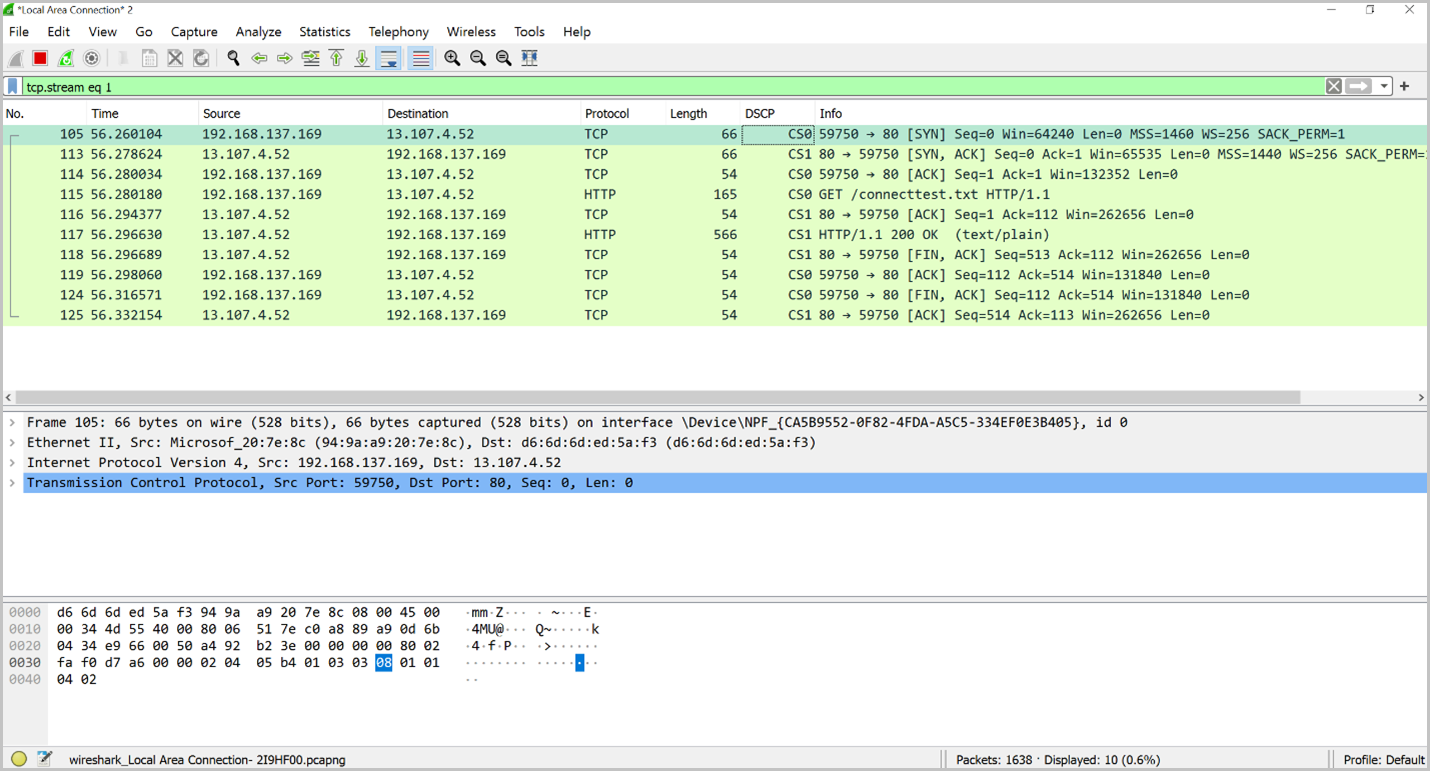Wireshark logs