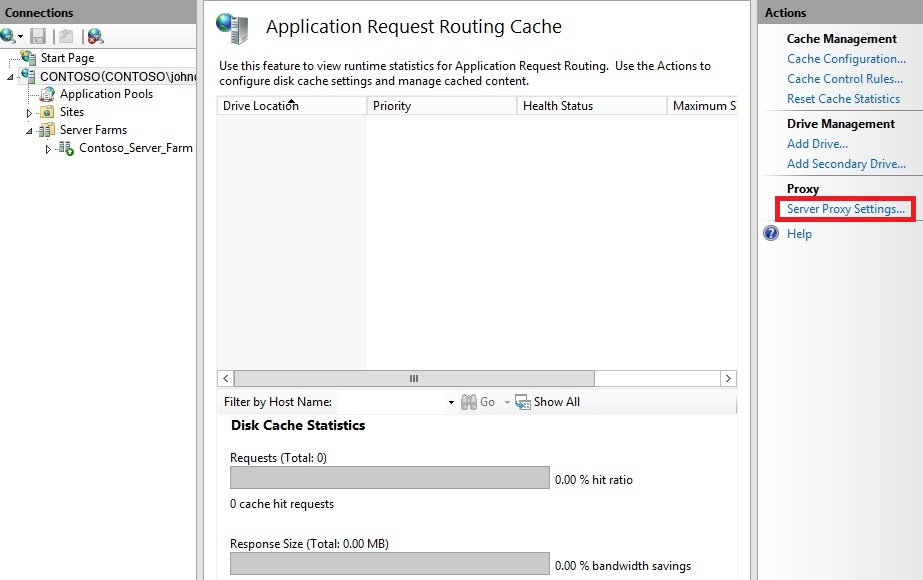 Server Proxy Settings