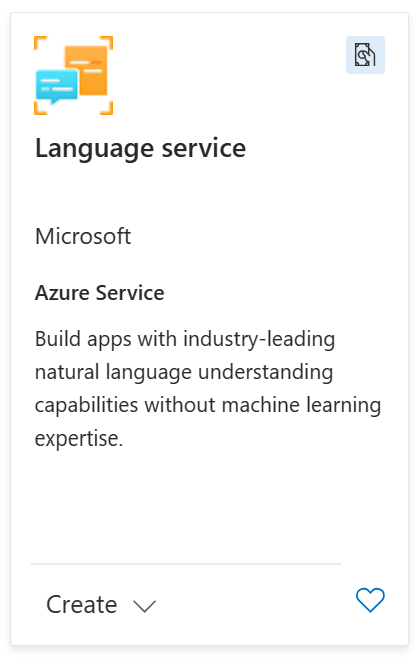 A screenshot displaying the Azure language service.