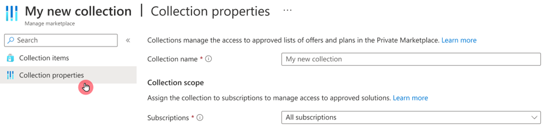 Shows the Collection Properties window.