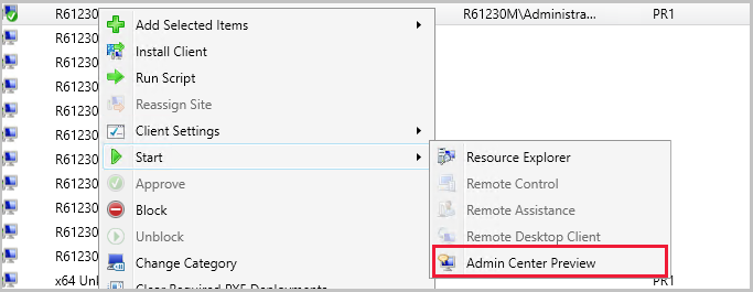 Launch the Admin Center Preview