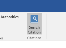 Office ribbon with Search Citations.