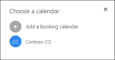 Image of Choose a calendar screen with a second calendar shown