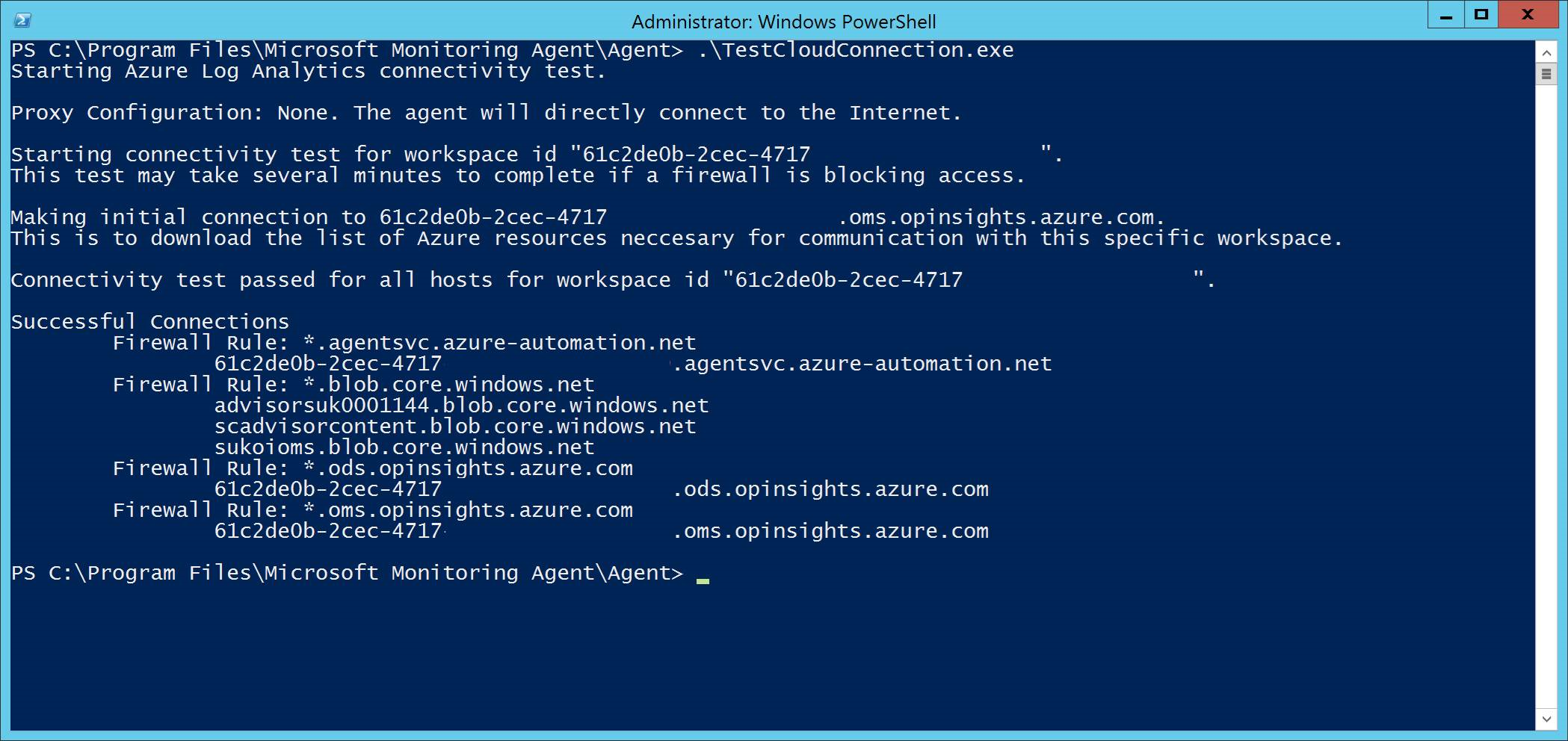 The administrator in Windows PowerShell