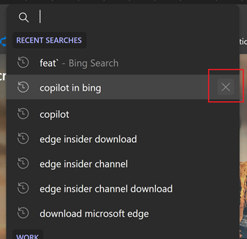 Deleting history for a specific search suggestion