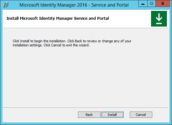 Install MIM Service and Portal image