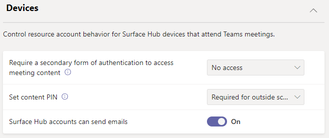 Screenshot of Teams devices settings.
