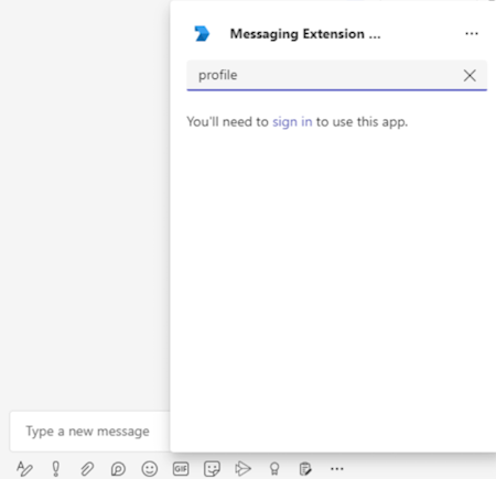 SSO authentication for message extension app