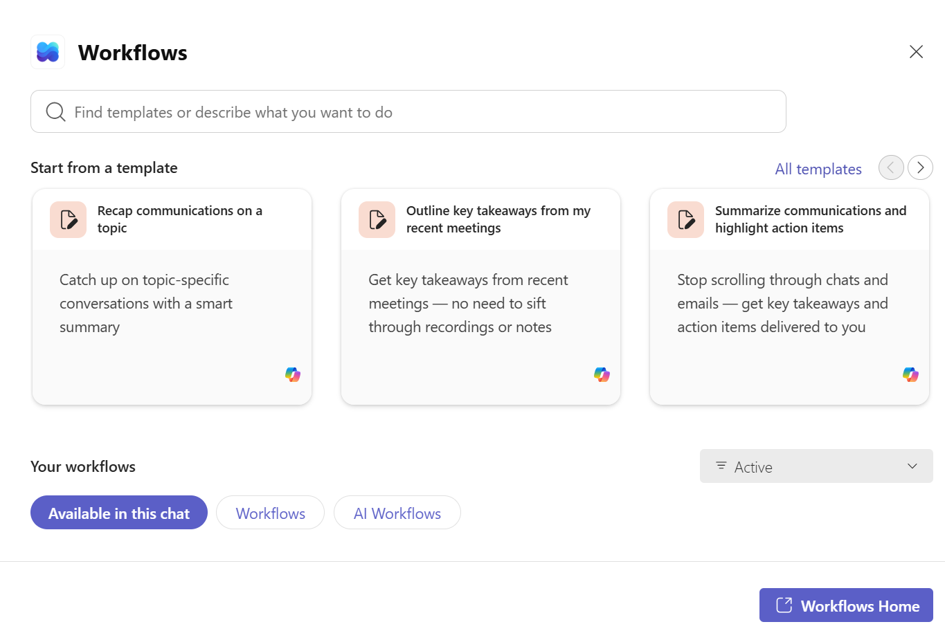 Select the Send webhook alerts to a channel template.