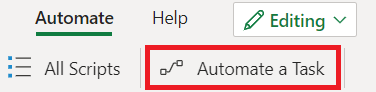 The 'Automate a Task' button in the ribbon.
