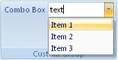 A combo box control