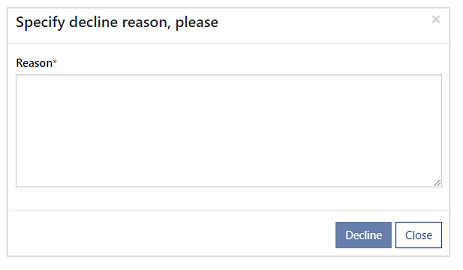 Decline reason.
