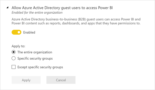 Allow Azure Active Directory guest users to access Power BI