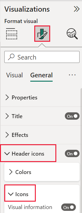 Screenshot of the Icons menu where you can select personalization.