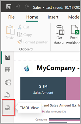 Screenshot of Tabular Model Definition Language T-M-D-L view.