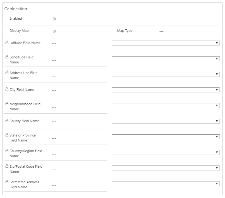 Geolocation data in basic form.